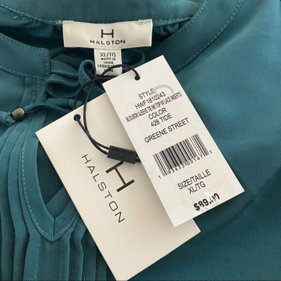 Halston Xl Blouse New With Tags Long Sleeve - Picture 6 of 7